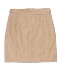 Leatherette skirt with zipper