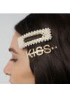 Hair clips with strass and pearls