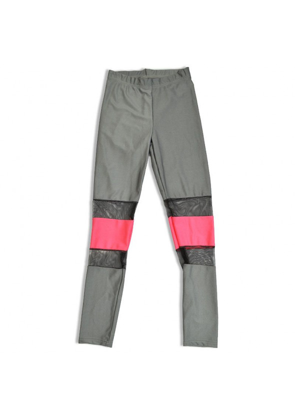 Black - Pink leggings with transparent detail