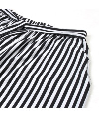 Black and white pants with stripes