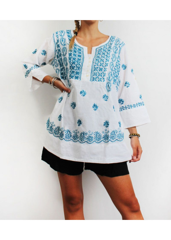 Kaftan with knitted detail
