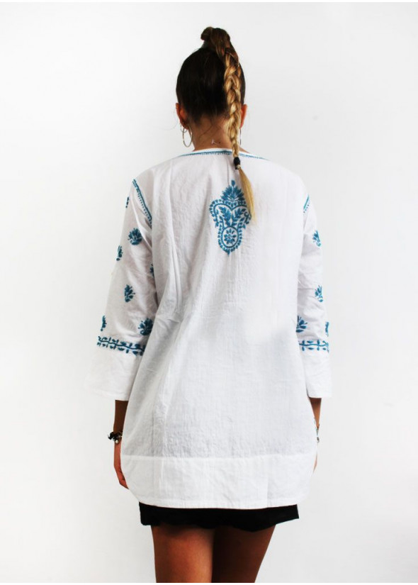Kaftan with knitted detail