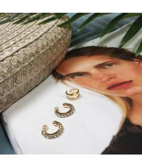 Σετ ear cuff σκουλαρίκια με στρας