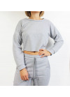 Plain colored crop blouse