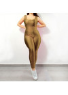 Fitted glossy jumpsuit