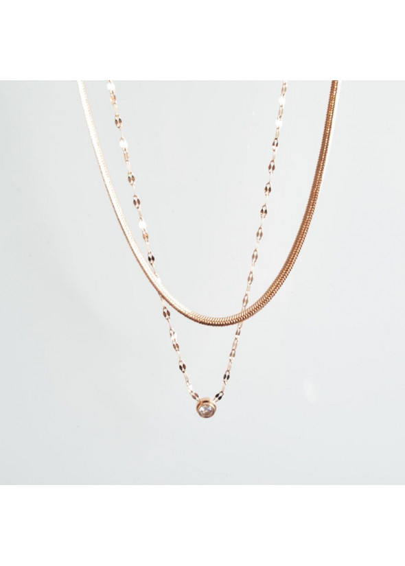 Chain necklace with strass