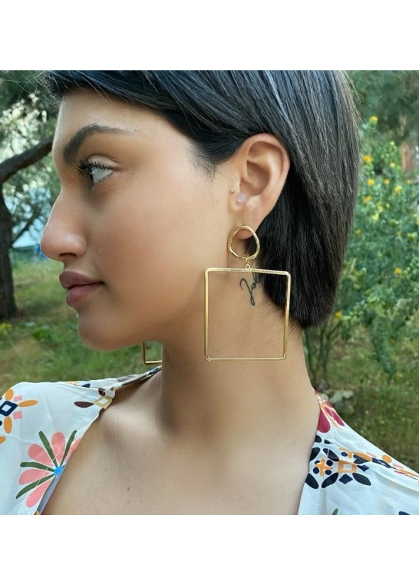 Long square earrings
