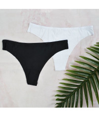 Set 1+1 seamless string black-white