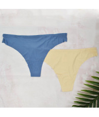 Set 1+1 seamless string beige-blue