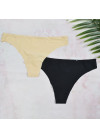 Set 1+1 seamless string beige-black