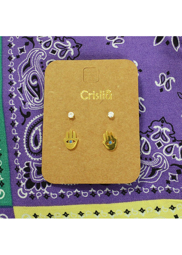 Stud earrings with strass