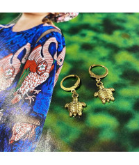 Steel turtle earrings