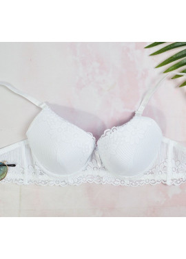White bra with lace detail