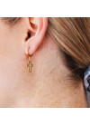 Gold colored hoops with cross