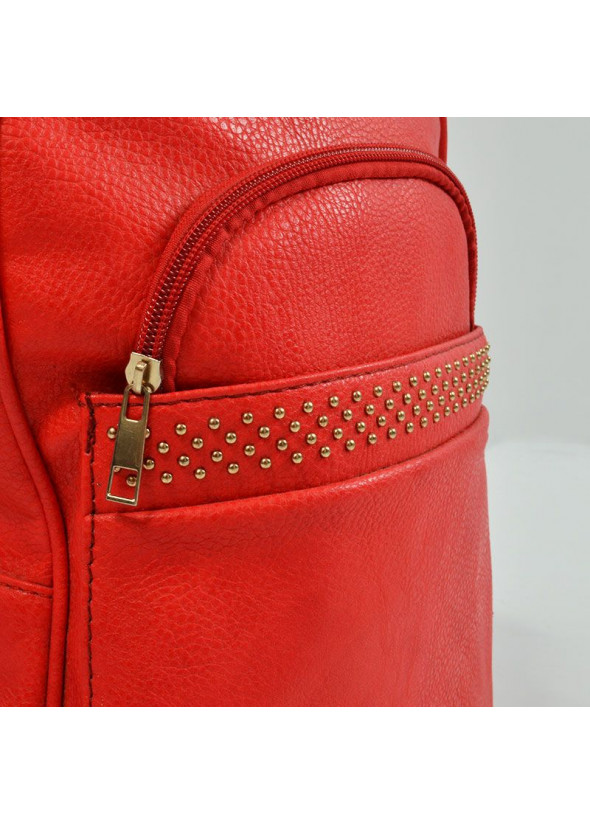 Studded backpack with front pocket