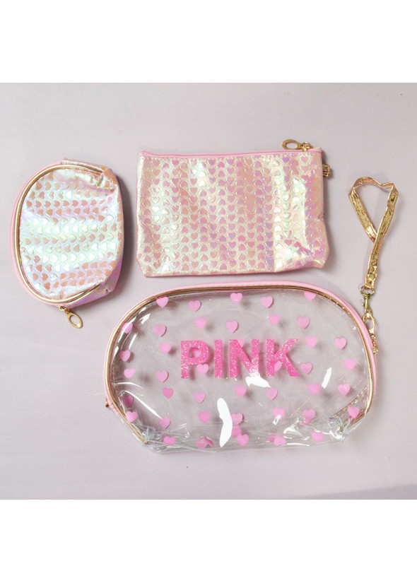Shinny makeup bag pink