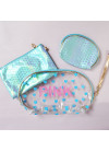 Shinny makeup bag blue