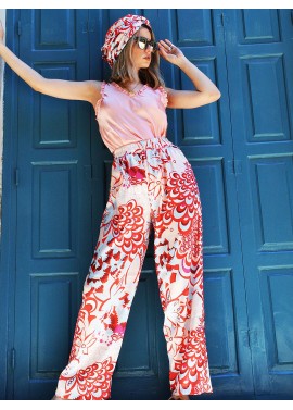 Fabric pants with print