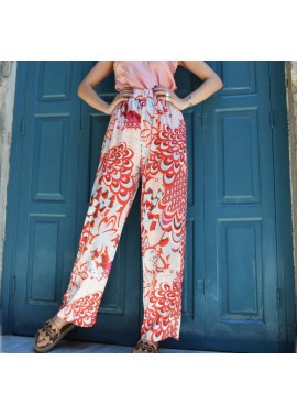 Fabric pants with print