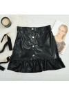 Mini leatherette skirt with ruffles