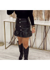 Mini leatherette skirt with ruffles