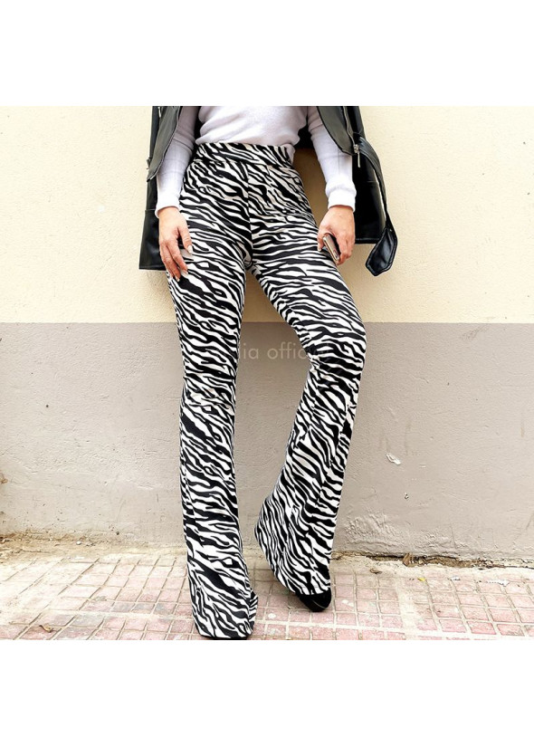 Pants with zebra print