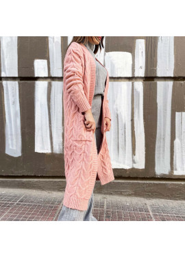 Knitted long cardigan