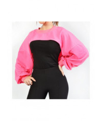 Plain color crop top sweatshirt