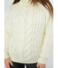 Knitted blouse with turtleneck
