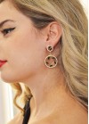 Hanging earrings with strass