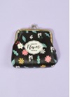 Coin purse with flower pattern