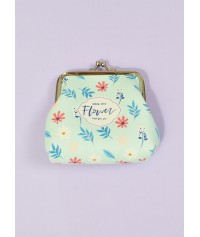 Coin purse with flower pattern
