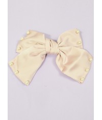 Satin bow with pearls