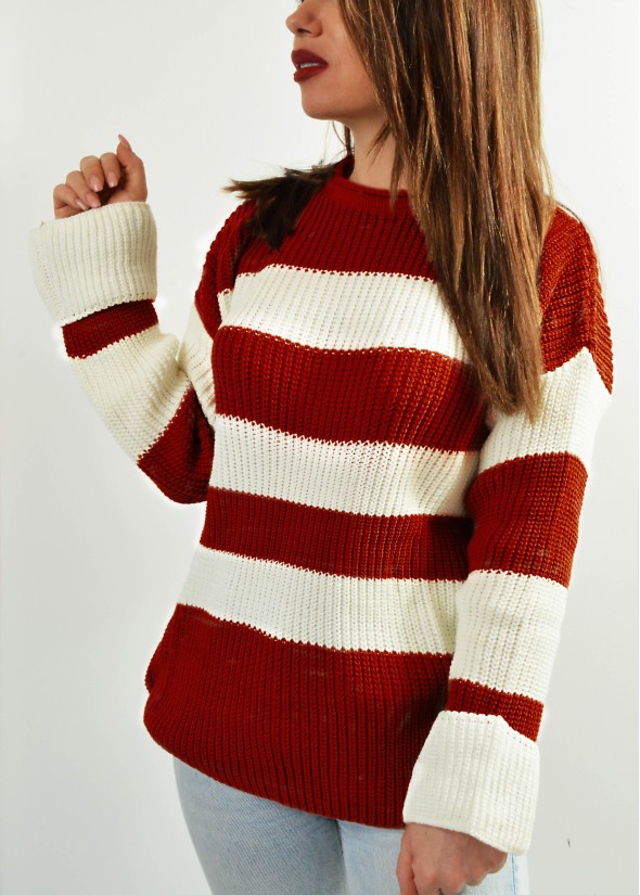 Knitted striped blouse