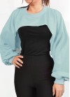 Plain color crop top sweatshirt