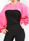 Plain color crop top sweatshirt