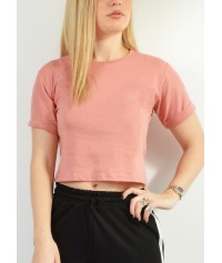 Crop top μπλουζάκι μονόχρωμο