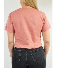 Crop top plain color with pocket and print