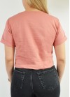 Crop top plain color with pocket and print