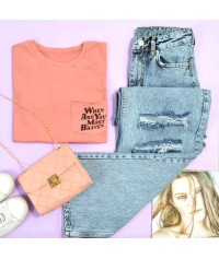 Crop top plain color with pocket and print