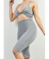 Βiker jumpsuit with swirled pattern on the front