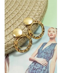 Long earrings with gold details