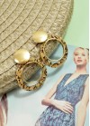 Long earrings with gold details