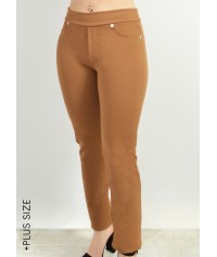 Elastic pants with elastic band and pockets