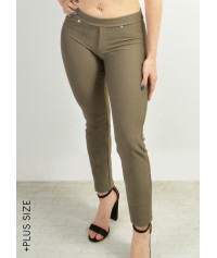 Elastic pants with elastic band and pockets