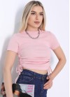 Crop top plain top with ribbons on the sides