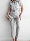 Jumpsuit with zip and belt