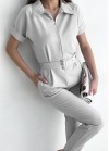 Jumpsuit with zip and belt