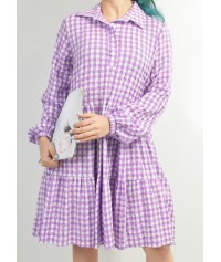 Checked shirt dress