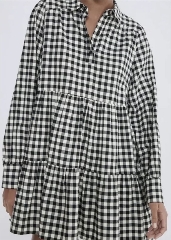 Checked shirt dress